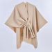K New Women's Warm Cloak Simple Double-sided Solid Color Split Outerwear Shawl_voghion.com