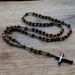 Vente chaude 6mm Lapis Lazuli Pierre Perle Hématite Pour Hommes Femmes Catholique Christ Chapelet Croix Pendentif Collier Dropshipping_voghion.com