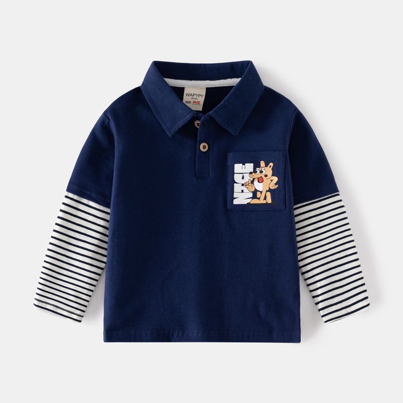 kids'clothing New boys fake two polo collar base tops_voghion.com