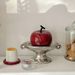 Red Apple Ceramic Toothpick Holder – Festive Fruit-Shaped Kitchen & Dining Decor (Food-Safe Glaze, Non-Slip Base)_voghion.com