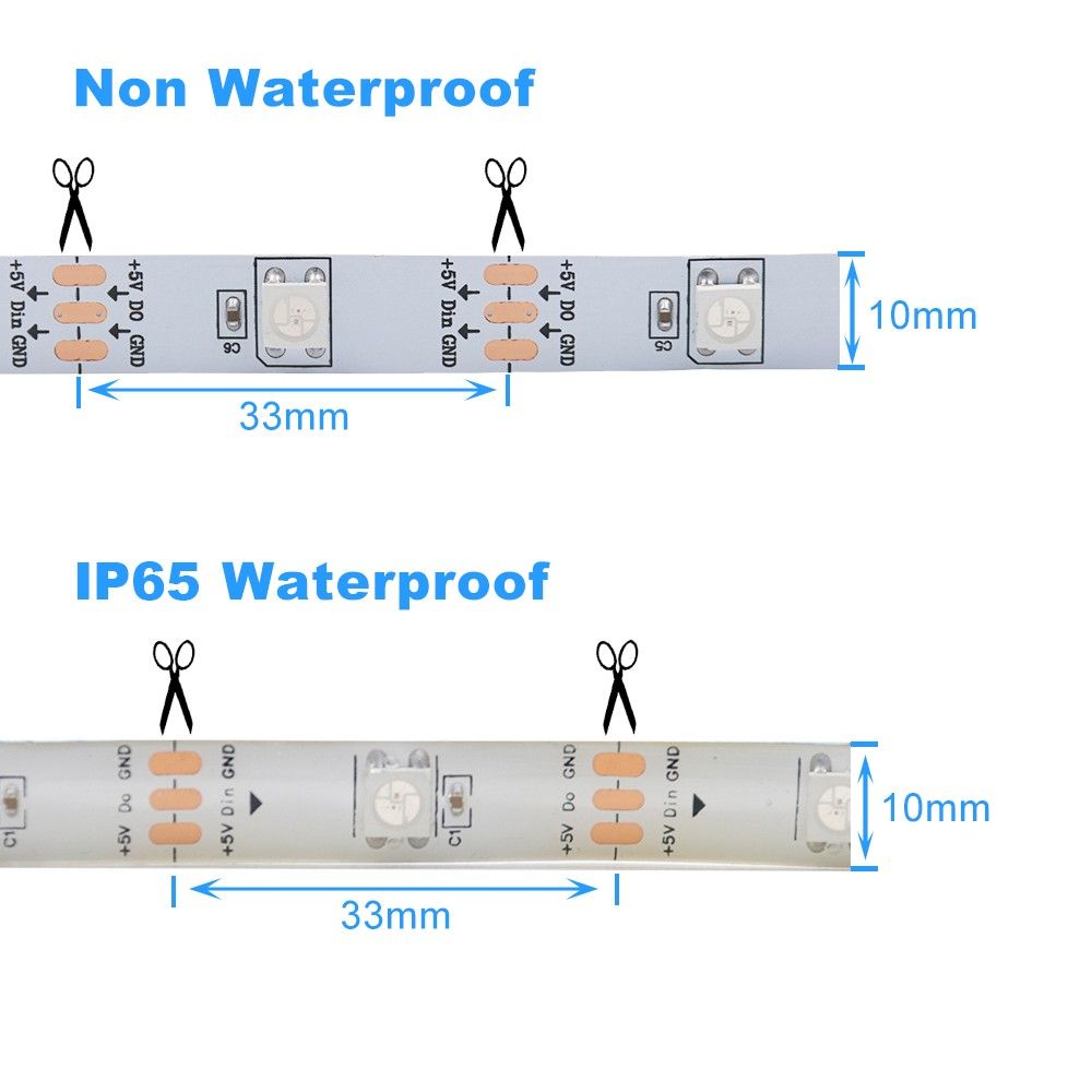 5050 RGB LED-Lichtstreifen – 5 V WS2812B, 16 Millionen Farben, für Zuhause/Party/Dekoration_voghion.com