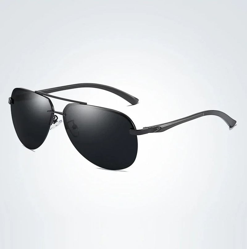 Gafas de sol polarizadas clásicas para conducir, con montura metálica y lentes de espejo, para hombre y mujer._voghion.com