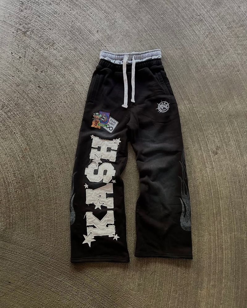 Pantaloni alla moda da uomo, pantaloni larghi casual alla moda, pantaloni dritti stampati_voghion.com
