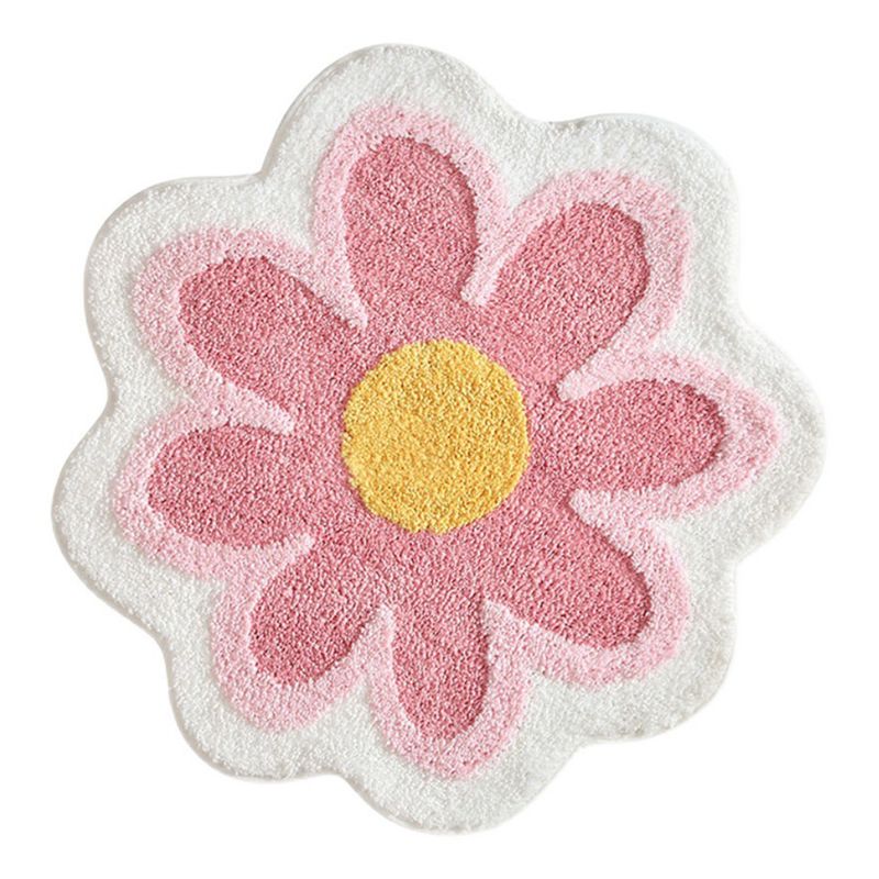 Sijiali Bodenteppich, niedlicher, rutschfester, dekorativer Pashmina-Blumenform, saugfähiger Badteppich, Badematte für den täglichen Gebrauch_voghion.com