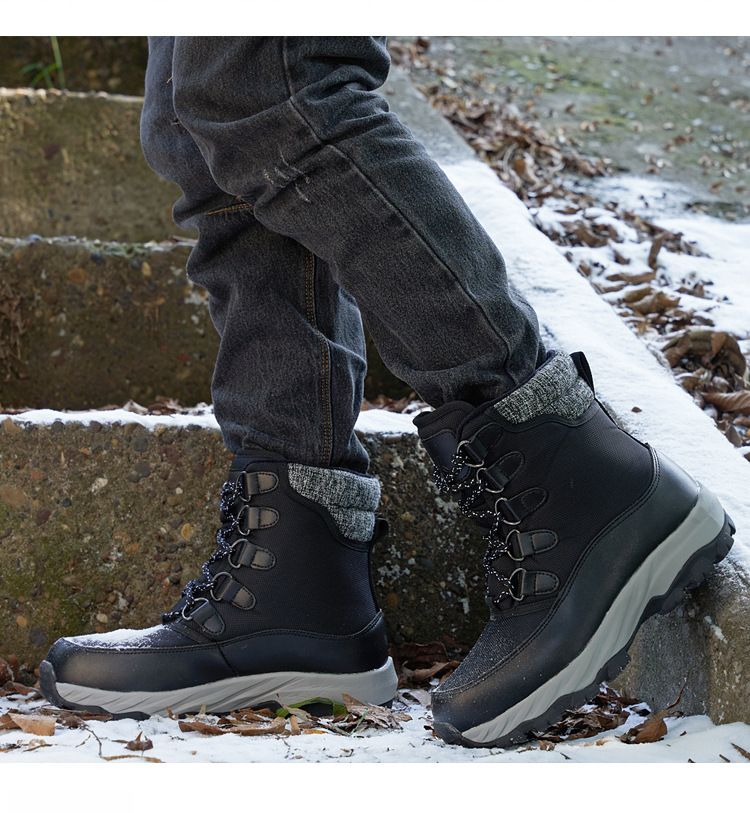 Stivali da neve da uomo Fur One Outdoor Stivali di lana antiscivolo impermeabili invernali imbottiti e ispessiti per tenere al caldo_voghion.com