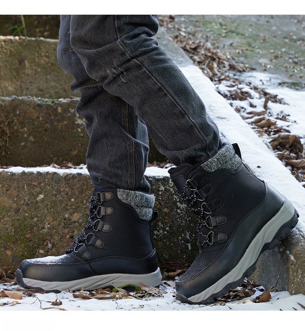 Stivali da neve da uomo Fur One Outdoor Stivali di lana antiscivolo impermeabili invernali imbottiti e ispessiti per tenere al caldo_voghion.com