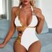 Qilang – maillot de bain pour femmes, couleur unie, feuille d'or, tissu brillant, sac triangulaire, bikini fendu, push up, nouvelle collection 2023_voghion.com