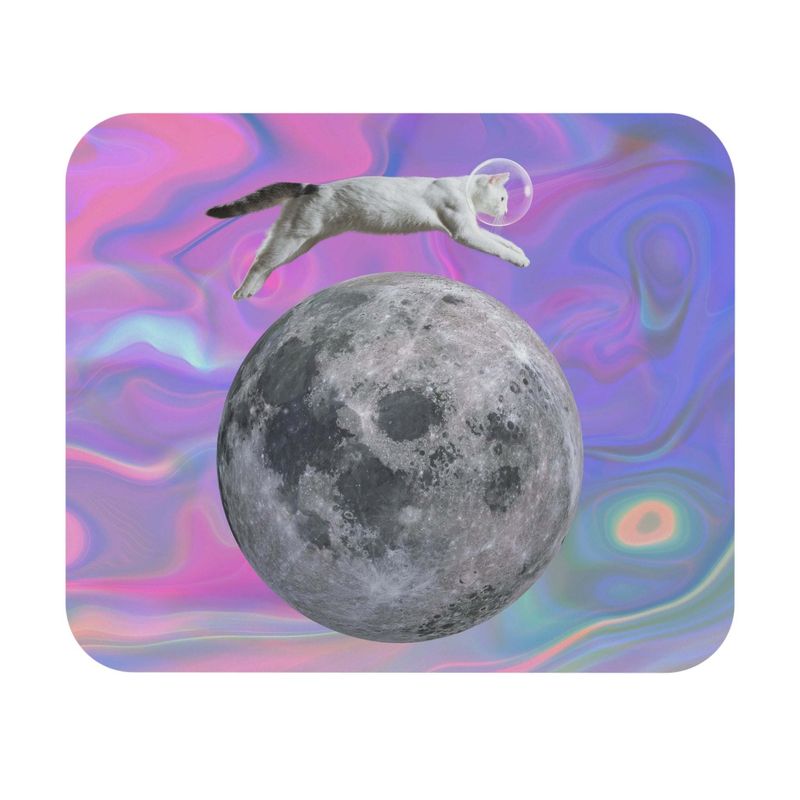 Astronaut Cat Jumping Over Moon Mouse Pad_voghion.com
