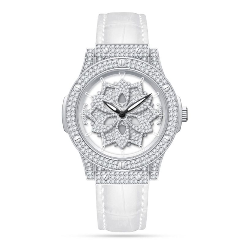 Ladies' Watch Fashion Large Dial Pentagram Waterproof Ladies' Watch Snowflake Rotating Hollow Women's Watch_voghion.com