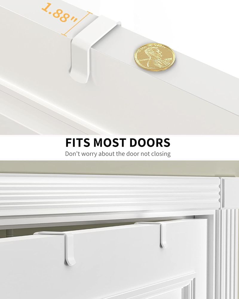 Moforoco White 9-Tier Over The Door Pantry Organizer Black Hanging Basket Wall Spice Rack Home Storage Shelves136_voghion.com