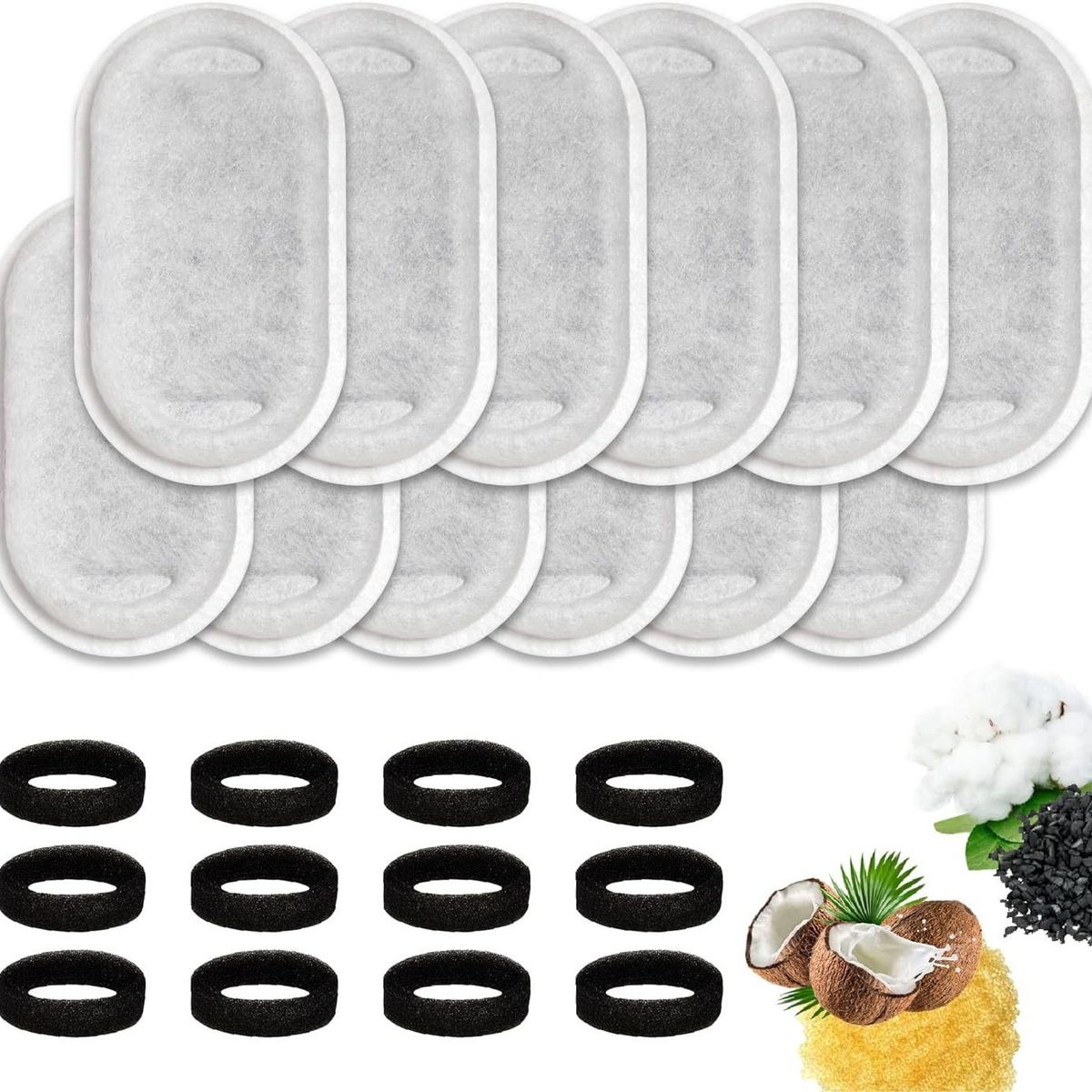 50 Pet Water Dispenser Filter Elements, Pet Filter Cotton Activated Carbon Filter Elements, Cat And Dog Products_voghion.com