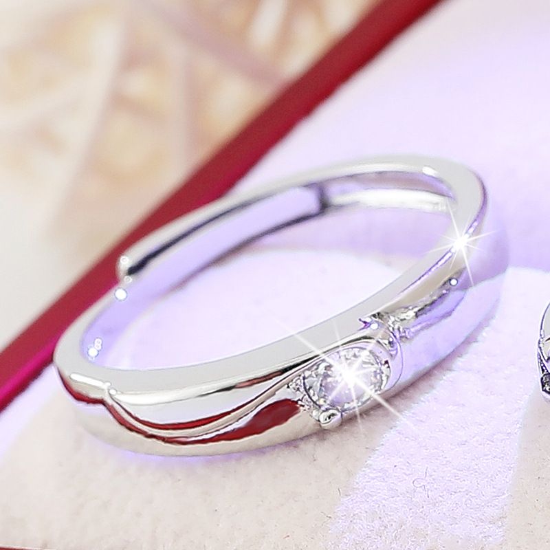Couples, Simulated Diamond Rings, Adjustable Jewelry For Men And Women, Wedding Ceremony Exchange Rings_voghion.com