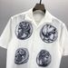 Fashionable Short Sleeved Shirt With 3D Portrait Print Pattern In Front And Back, Unisex Cardigan_voghion.com