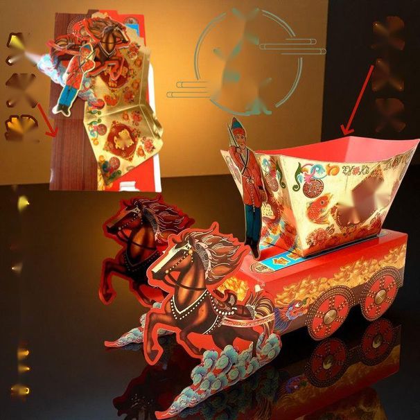 Fertige Tie Mala Yuanbao Cart Driver Opfervorräte für das Grabmal des Qingming Zhongyuan-Festes zum fünften und siebten Jahrestag_voghion.com