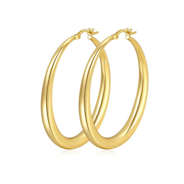New Silver Thick Large Circle Hoop Irregular Needle Personality Earrings_voghion.com