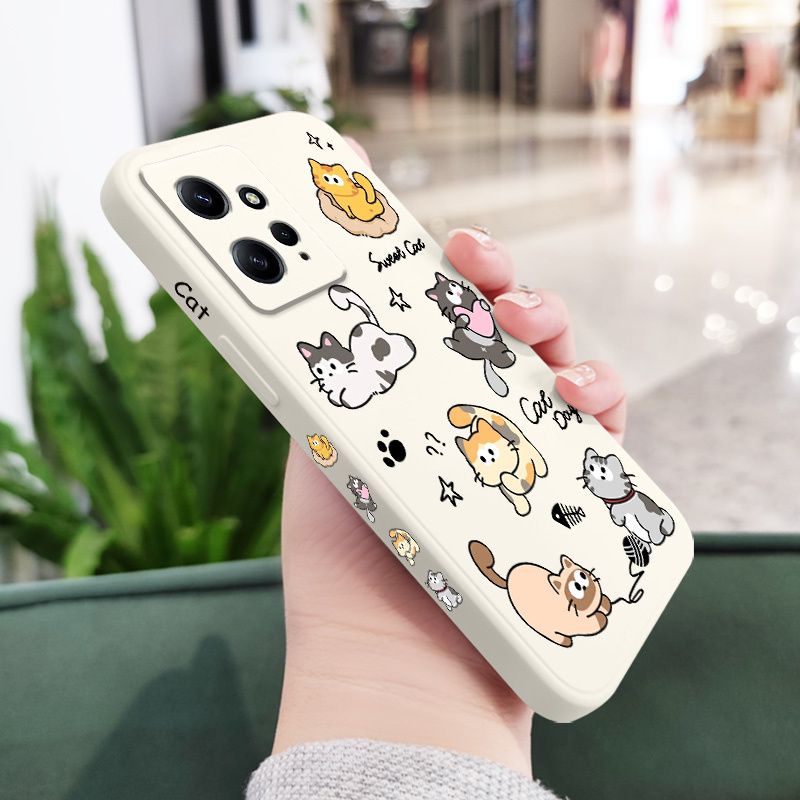 Cat String Ball Phone Case For Xiaomi Redmi Note 13 12 12S 11 11S 10 10T 10S 9 9S 8 Pro Plus 4G 5G Liquid Silicone Cover_voghion.com