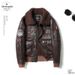 Men's Vintage Faux Leather Bomber Jacket – Fleece-Lined Biker Jacket With Notched Lapel (Black/Brown, Sizes M-5XL)_voghion.com