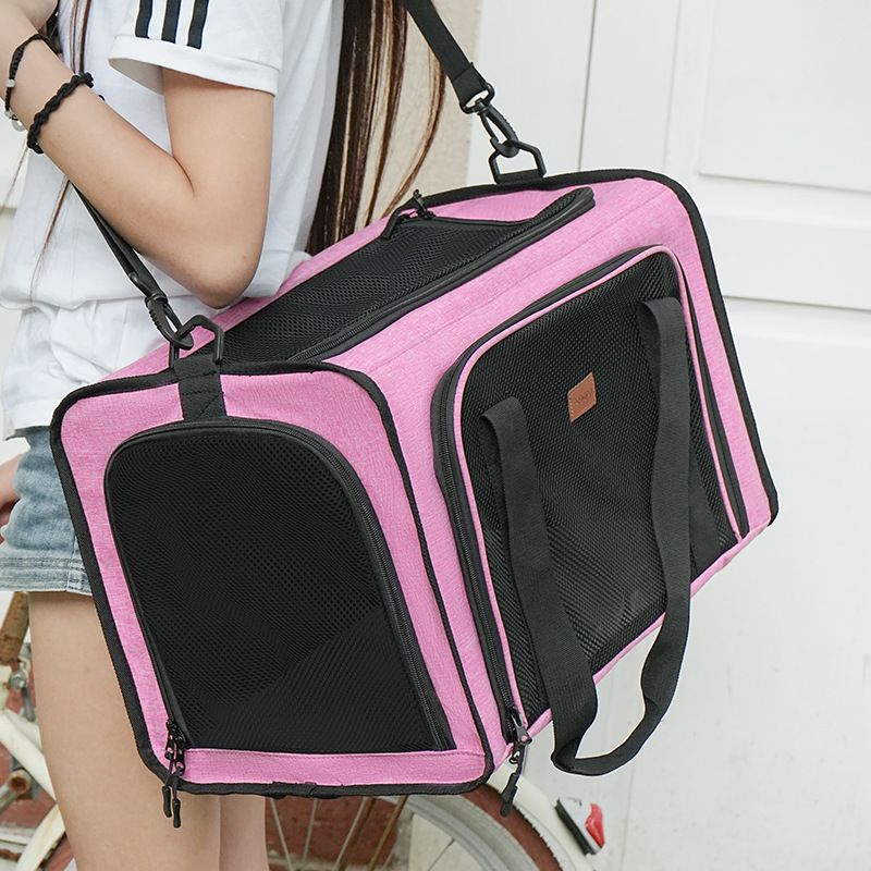 Borsa per gatti portatile, pieghevole e portatile, grande capacità, traspirante, per cani e gatti_voghion.com