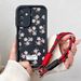 Case For Samsung S24 FE S25 Plus Ultra A16 06 26 36 56 Small Flower Wrist Chain Hang Strap Lanyard Soft TPU Phone Cover_voghion.com