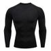 Camisa de compressão de secagem rápida masculina, top de ginástica de alta elasticidade com gola redonda, conjunto de 7 cores para corrida e fitness_voghion.com