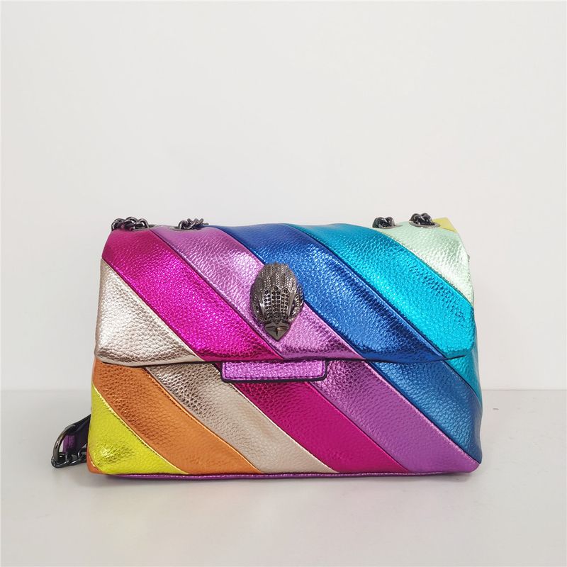Kurt G London Multi-Coloured Patchwork Crossbodys For Women UK Brand Designer Fashion Trend Handbag Leather Shoulder_voghion.com