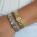 FLOLA DIY 26 Letter Custom Female Name Gold Silver Broadband Initial Bracelet Handmade Jewelry Brtd91 Y250420_voghion.com