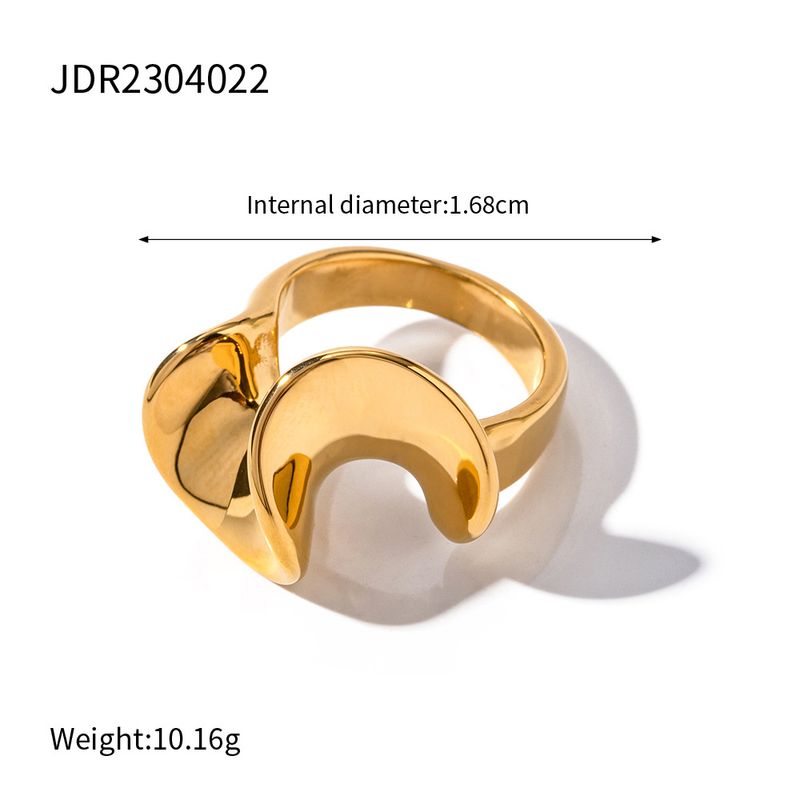 INS Network's Red Tide Flowing Vergoldeter Edelstahlring mit Rüschenrand, modischer, leichter Luxus-High-End-Schmuck_voghion.com