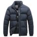 Herren-Winterjacke mit Stehkragen, wattiert – stylischer, dicker Baumwollmantel für kaltes Wetter, Slim Fit, Reißverschluss, Polyester-Mischgewebe_voghion.com