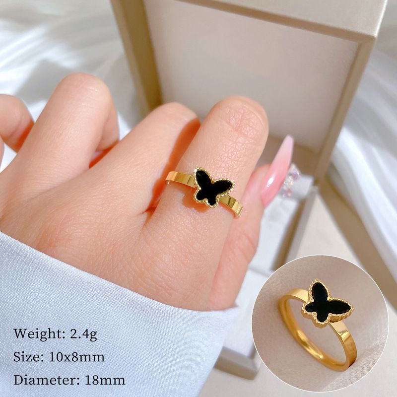 [Non Fadin] Black Butterfly Titanium Steel Cold Wind Bounce Di For Men And Women Ins Trendy Personality Simple Food_voghion.com