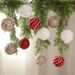Pearl & Glitter Christmas Ball Ornaments – 8CM Foam Hanging Decor For Tree, Home & Party (Red/Gold/White, 6-Pack)_voghion.com
