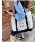 Canvas Bag Large Capacity Explosive Zipper Student Commute Daily With Stylish Tote Shoulder In City Bag Line 240823_voghion.com