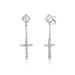 FOUR CLAW - Diamond-Cut Cross Earrings With Long Chain (Hip Hop Luxury Jewelry, Unisex Trend, Hot Seller)_voghion.com