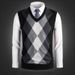 Ärmellose Weste aus Wollmischung mit V-Ausschnitt für Herren – Klassisches Karo- und Camouflage-Muster, schmale Passform, lässige und vielseitige Pullover-Strickweste für den Herbst_voghion.com