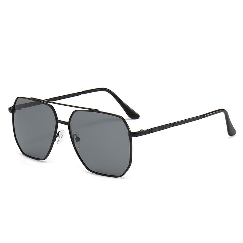 Polarisierte Piloten-Retro-Sonnenbrille für Herren, geeignet für Tag und Nacht, Autofahren, Radfahren und mehr. Spezielle Doppelstegbrille im Aviator-Stil._voghion.com