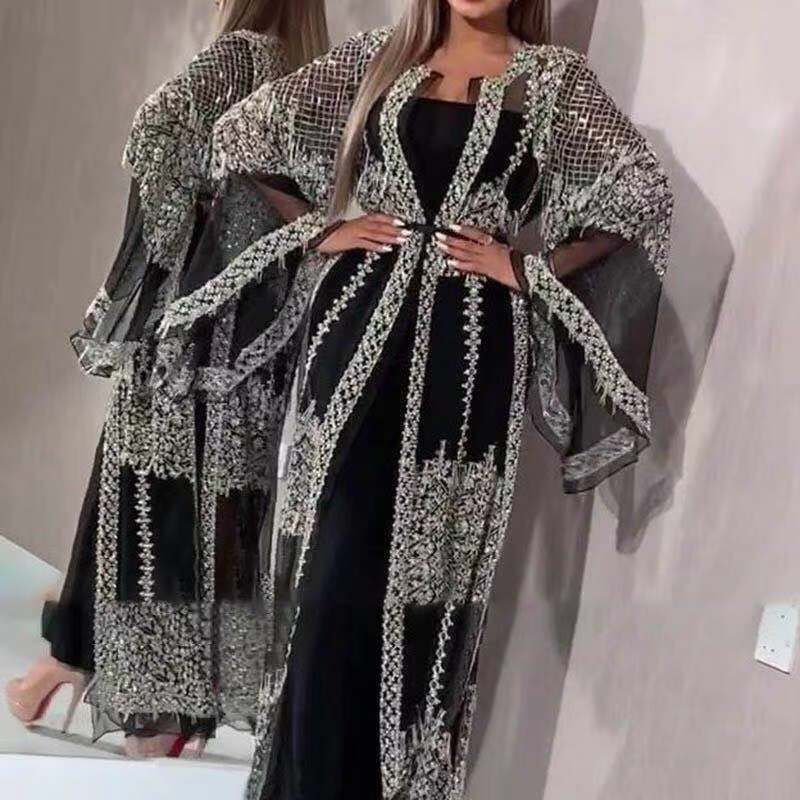 Women's Clothing Lace Deep V Neck Wedding Retro Evening Dress_voghion.com
