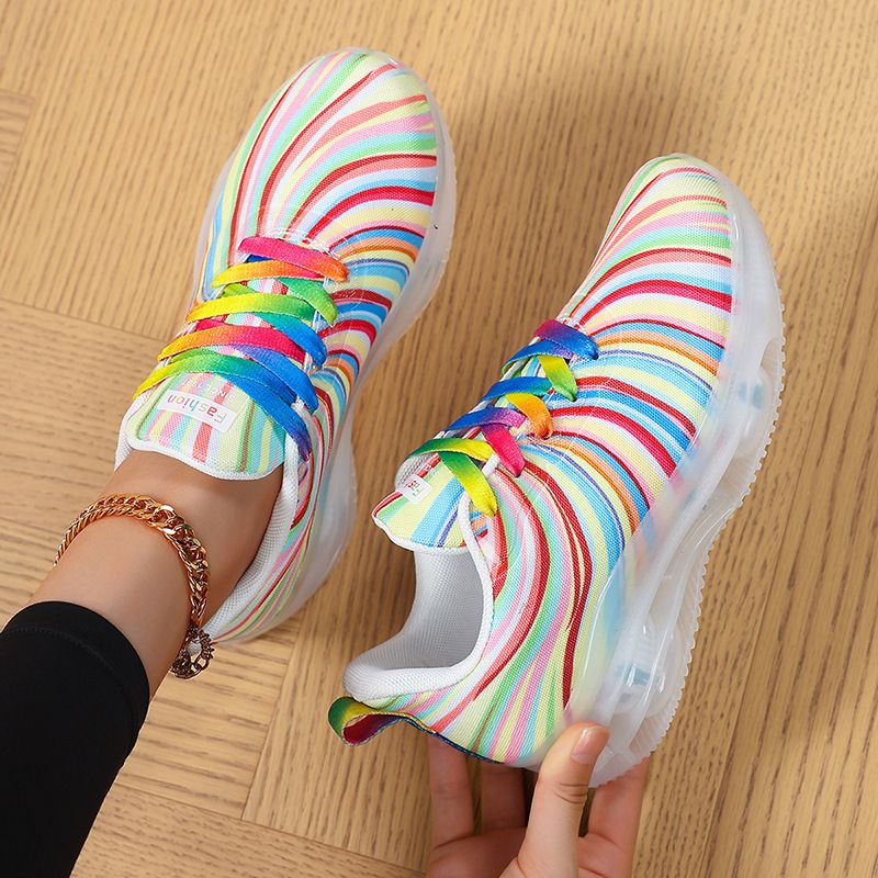 2025 New Large Size Lace-up Color Low-top Single Shoes Graffiti Canvas Flat-soled Single Shoes Women's Shoes_voghion.com