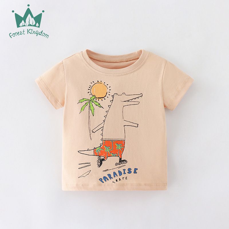 Forestkingdom brand 2024 summer new girls short sleeved T-shirt children's cartoon top_voghion.com