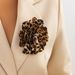 Personalised Fashion Black Leopard Print Duckbill Clip Pin Exaggerated Fabric Flower Brooch Winter New_voghion.com