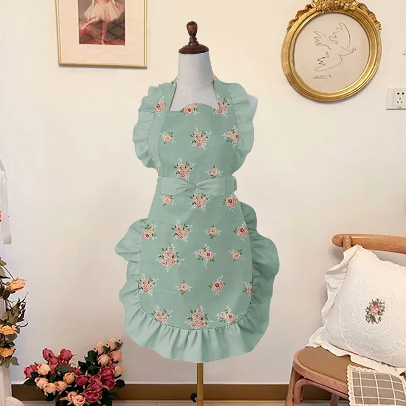 Nieuw in prinsessenstijl schort modieus schattig huis keuken anti-vlek overall nagel kapsalon werk_voghion.com