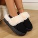 Pantofole di pelliccia da donna, autunnali e invernali, bidirezionali, con supporto intermedio, suole spesse e caldo esterno in velluto, cintura elastica in peluche_voghion.com