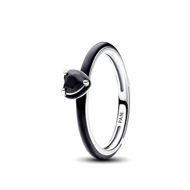 Anello da donna in argento con diamanti, a forma di cuore, a forma di cuore, con diamanti Ins, versatile e alla moda_voghion.com