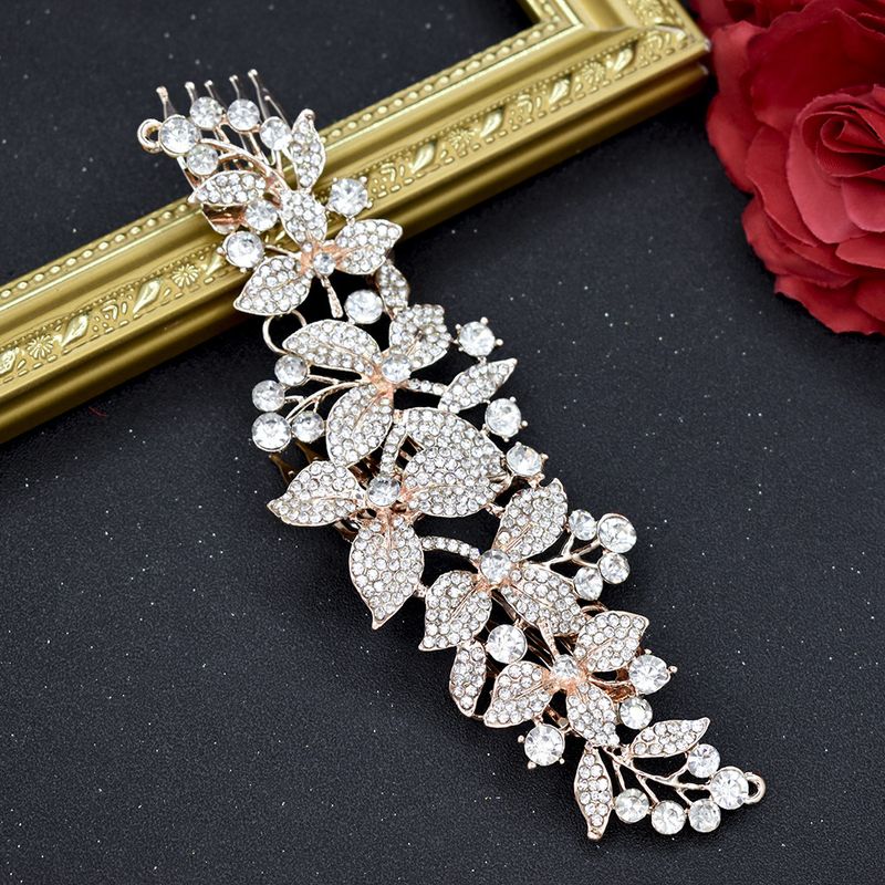 Hot Selling Braut Kappschmuck Strass Legierung Dekoréiert Dräi Rei Hoerkamm Hoer Säit Dekoratioun Insert Kamm Accessoiren_voghion.com