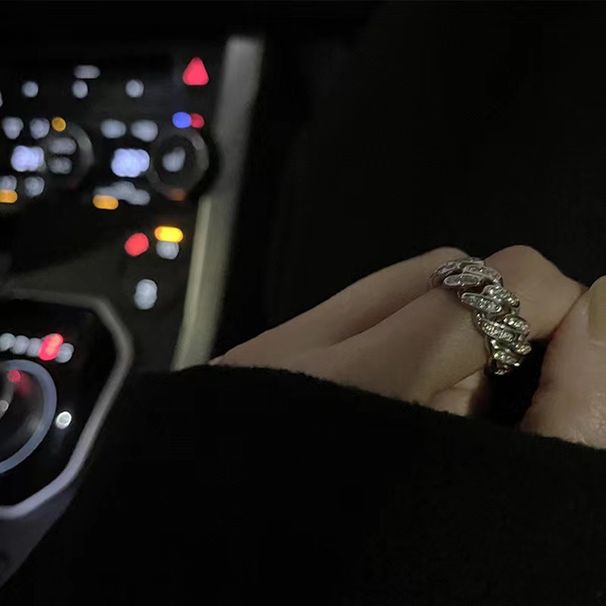 Cuban Ri, weiblicher Nischen-Designer-Stil, volle Diamantkette Zirkon Openi, Männer und Frauen geschichtet Internet berühmt_voghion.com