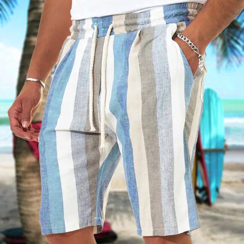 Men's Clothing Casual Lightweight Shorts With Drawstring Elastic Waist Beach Yoga Pants With Pockets_voghion.com