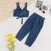 Girls' Denim Outfit Set – Sleeveless Top & Straight Leg Pants, Soft Breathable Summer Clothes For Toddlers (90-120cm, Age 3-8), A-Class Safety_voghion.com
