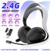 2.4 GHz Wireless Gaming Headset For PS5 PS4 PC, Bluetooth Headphones With Retractable Microphone, 40mm Voice Coil, 50H Playtime_voghion.com
