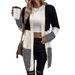 Oversized Color-Block Knit Cardigan – Chunky Cable Stitch Open Front Sweater For Women (Mixed Color, S-XL) | Soft & Stylish Longline Coat_voghion.com