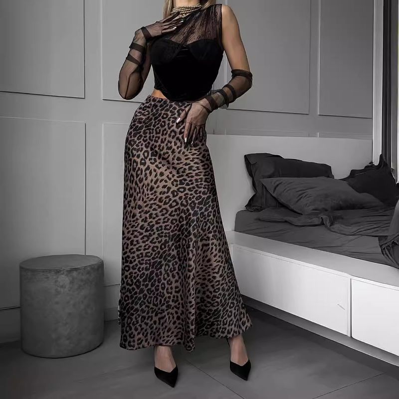 Women's clothing Print High Waist Bohemian Swing Drape A-Line Skirt_voghion.com