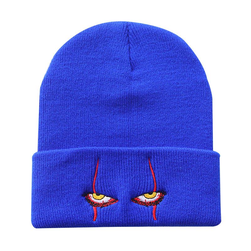Skummel klovneøyne strikket lue varmt trekk hiphop-lue i ull_voghion.com