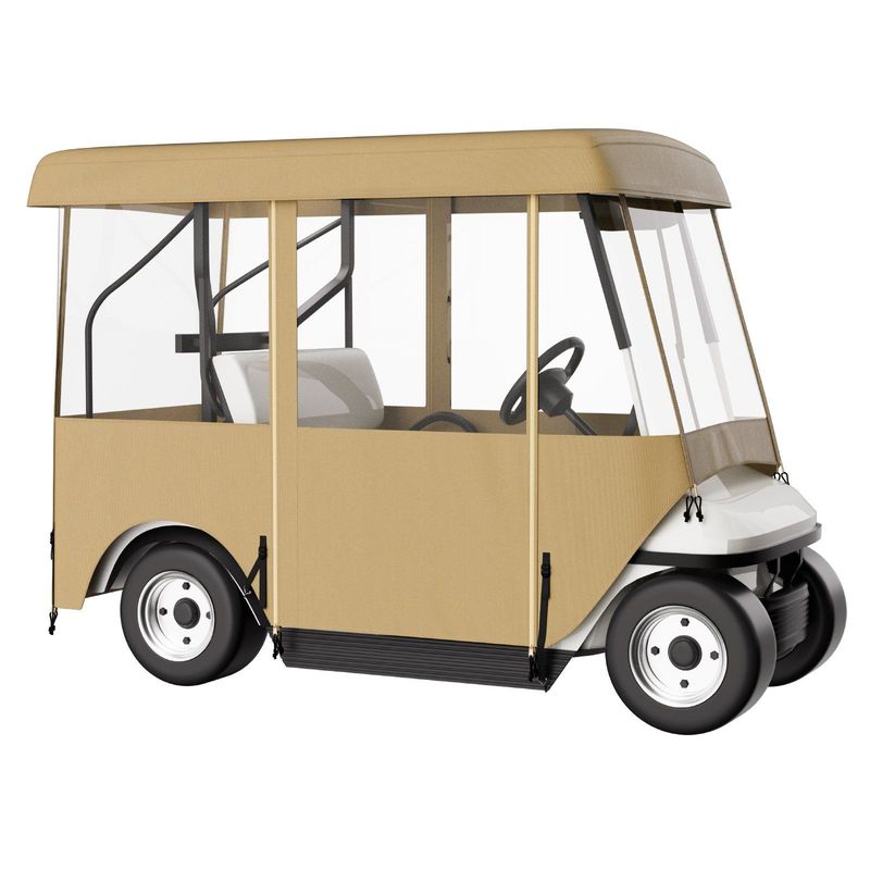 VEVOR Golf Cart Enclosure, 4-Person Golf Cart Cover, 4-Sided Fairway Deluxe, 300D Waterproof Driving Enclosure With Transparent Windows, Fit For EZGO, Club Car, Yamaha Cart (Roof Up To 78.7''L)_voghion.com